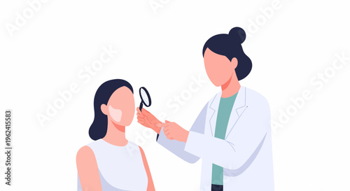 Dermatologist Examining Patients Skin for Health Issues.