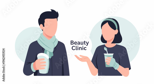 Beauty Clinic Consultation with Man and Woman.