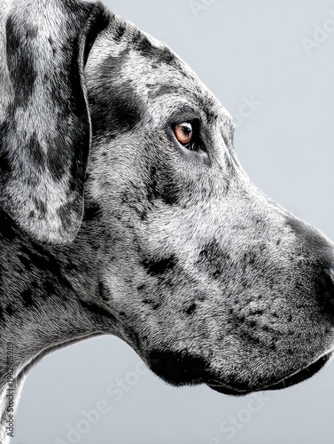 Graceful giant dog captured in soft light