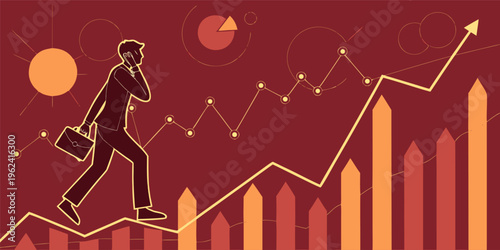 Global markets struggle with falling stocks and declining charts representing economic crisis.