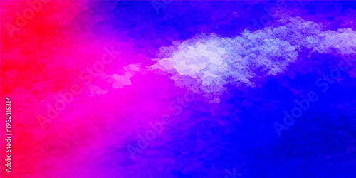Bright blue and purple abstract watercolor background design featuring a glowing star pattern and colorful smoke texture with light copy space