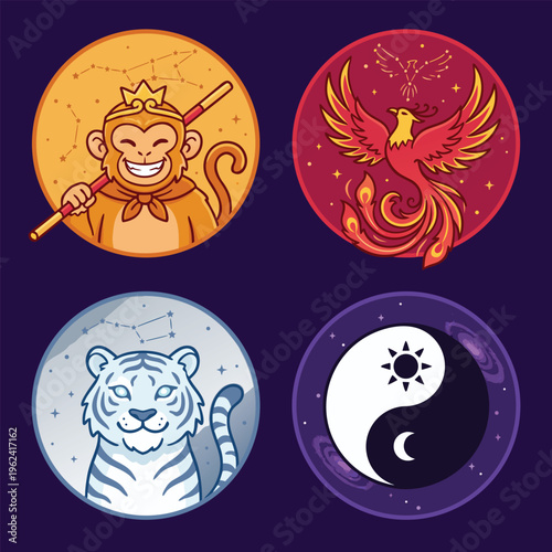 Four Symbols of Chinese Mythology and Culture.