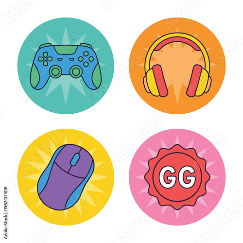 Gaming Icons Set Vector Illustration.