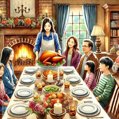 group of friends having dinner