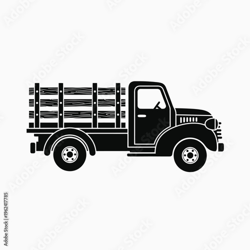 Truck with trailer on the road vector illustration