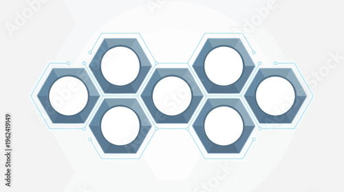Modern abstract hexagonal grid pattern showcasing interconnected elements and digital network architecture, ideal for technology and data concepts