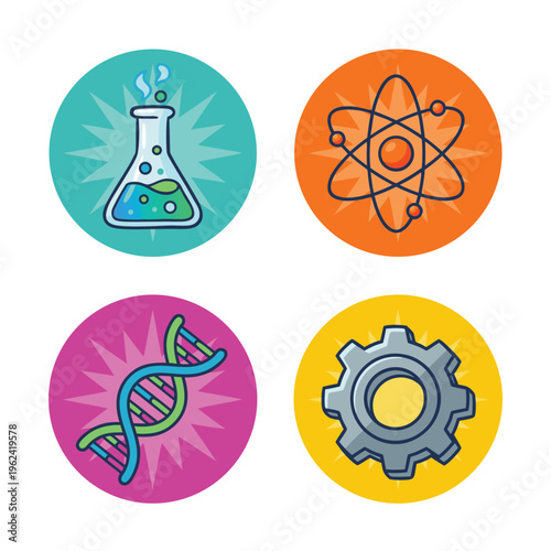 Science and Technology Icons Set.