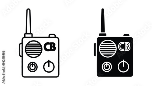 Two vintage cb radios in contrasting color schemes