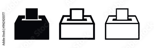 Election Ballot Box Icons: Voting, Democracy, Public Choice, Civic Engagement, Political Participation