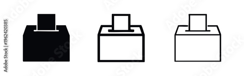 Voting Box Icons: Political Elections, Democratic Process, Public Referendum, Citizen Participation