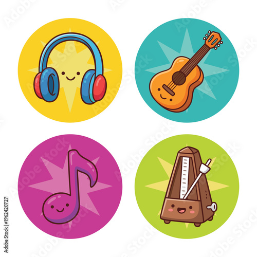 Cute Musical Instruments and Accessories Collection.