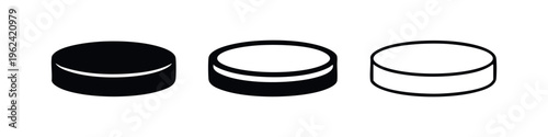 Photography Round cylinder icons set