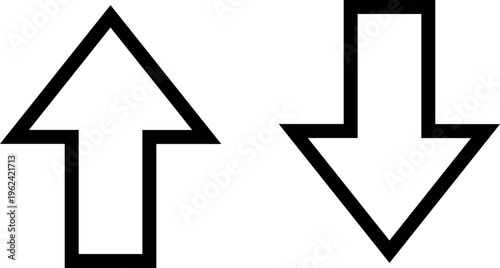 Black up and down arrows isolated up arrow