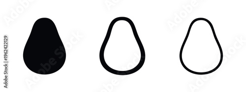 Avocado Icon Collection: Solid, Bold, and Outline Style Vector Design Elements for Healthy Food