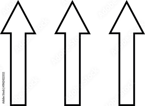 Three black arrows pointing up direction