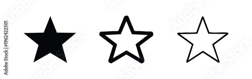 Star Icons Set for Rating and Favorite Marks - Quality Review Star Symbol Collection