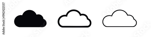 Cloud Icons Set - Weather and Sky Symbol Collection for Digital Storage and Climate