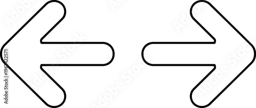 Two opposing arrows black outline left arrow