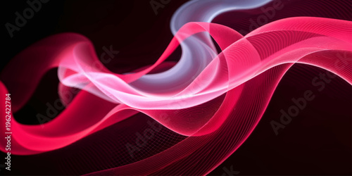 Red abstract smoke swirling on dark background with flowing colorful patterns