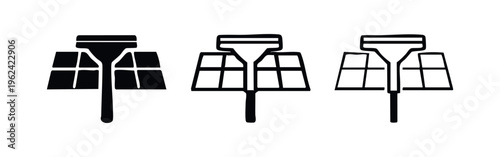 Solar array or collector icon set. Efficient renewable energy capture and sustainable technology.