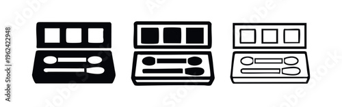 Eyeshadow Palette with Applicator Brush Icon Set for Beauty Products