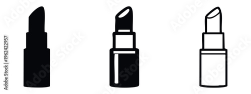Tapered Lipstick Tube Makeup Icon Set for Fashion and Beauty