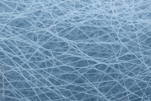 Fine blue nanofiber web forming dense interconnected network with airy translucent microstructure background