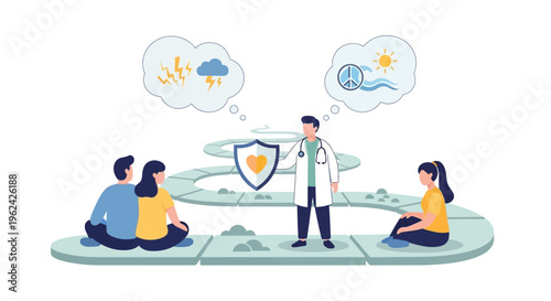 Doctor Provides Health Protection & Guidance: Navigating Patients from Risks to Well-being on Their Life Journey
