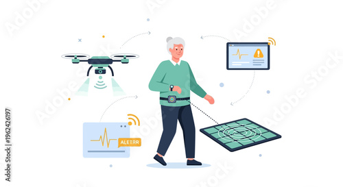Smart Home Elder Care System with Drone Monitoring and Wearable Technology for Senior Safety