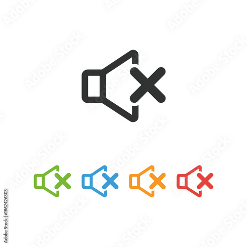 no sound icons set in different colors
Vector set icon in different colors on a white background
