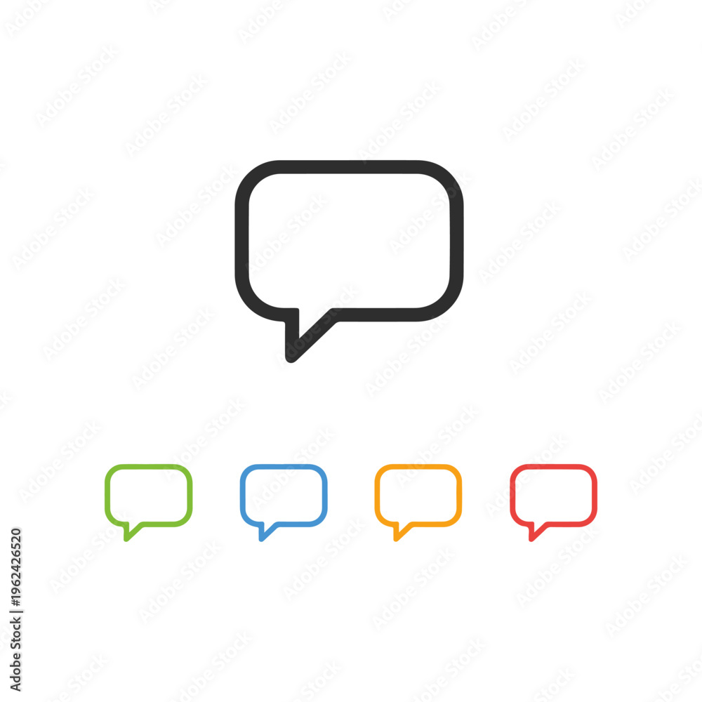 Fototapeta premium message cloud icons set in different colors Vector set icon in different colors on a white background