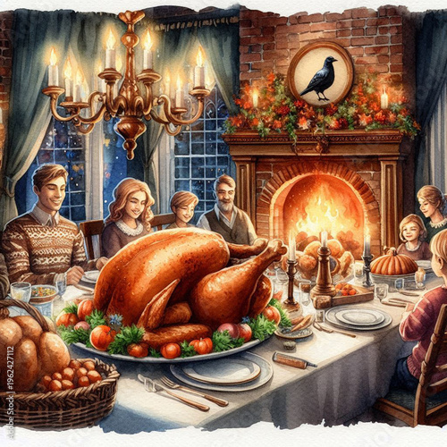 christmas table setting with decoration