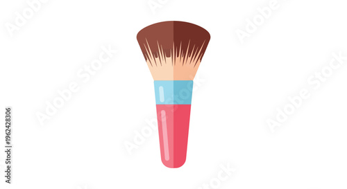 Colorful makeup brush in vibrant pink and blue hues for beauty advertising