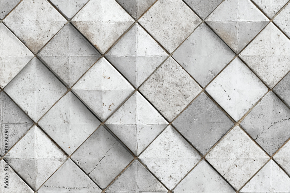 Obraz premium Textured diamond tiles create a geometric pattern of light and shadow