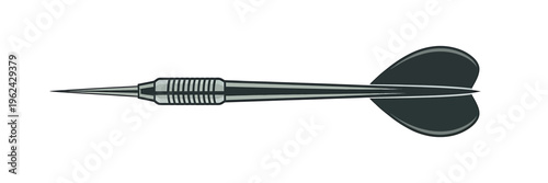 Gray dart with pointed tip and round tail for games and sports equipment