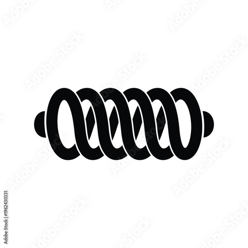 Coiled Spring Icon for Mechanical Systems