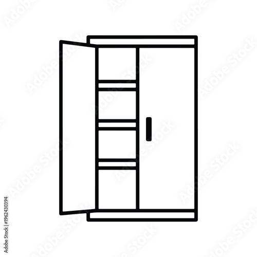 Wardrobe Cabinet Icon for Storage or Furniture