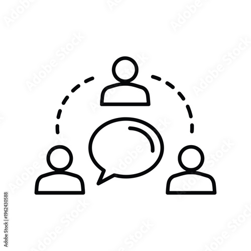 Team Discussion Icon for Communication or Collaboration