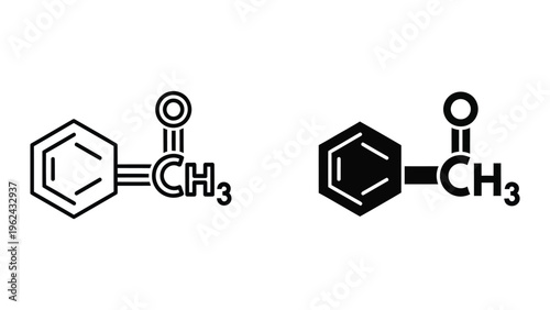 Comparison of acetophenone and phenyl methyl ketone structural representations