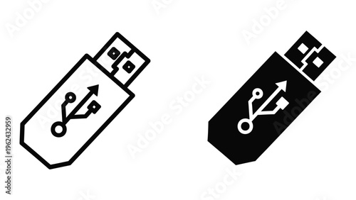 Usb flash drives with different color schemes and data transfer icons