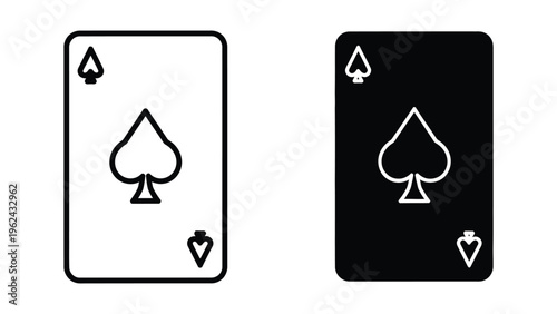 Contrasting spade ace playing cards with different background colors