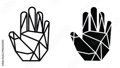 Geometric interpretation of opposing hand gestures with triangular patterns