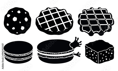 chicklet food silhouette black color 