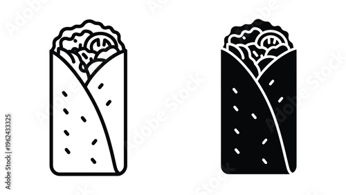 Comparison of a light and dark burrito with visible fillings