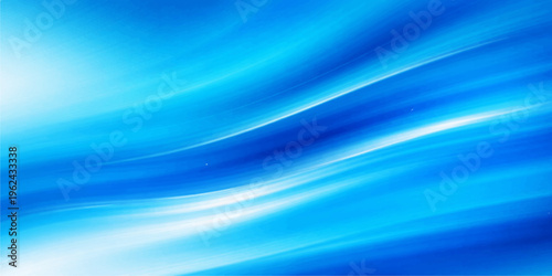 Abstract blue waves flow with smooth light and soft curves to create a futuristic digital art wallpaper texture with a motion blur line pattern