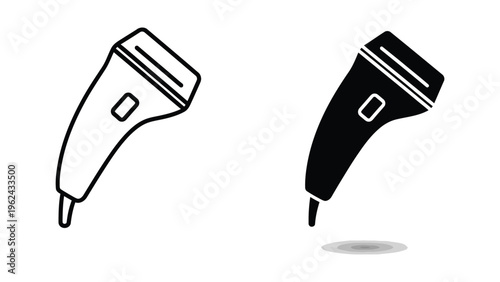 Contrast of a white and black electric razor in a minimalist design