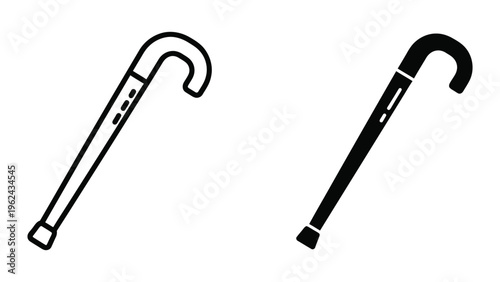 Comparison of two different types of walking canes for mobility assistance.