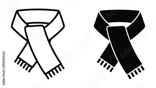 Contrasting black and white scarf designs displayed side by side