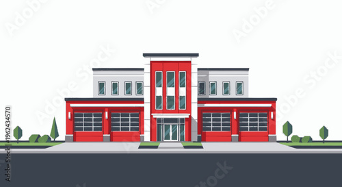 Modern Fire Station Building Architecture Design.