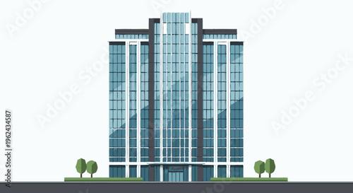 Modern Glass Office Building Architecture.